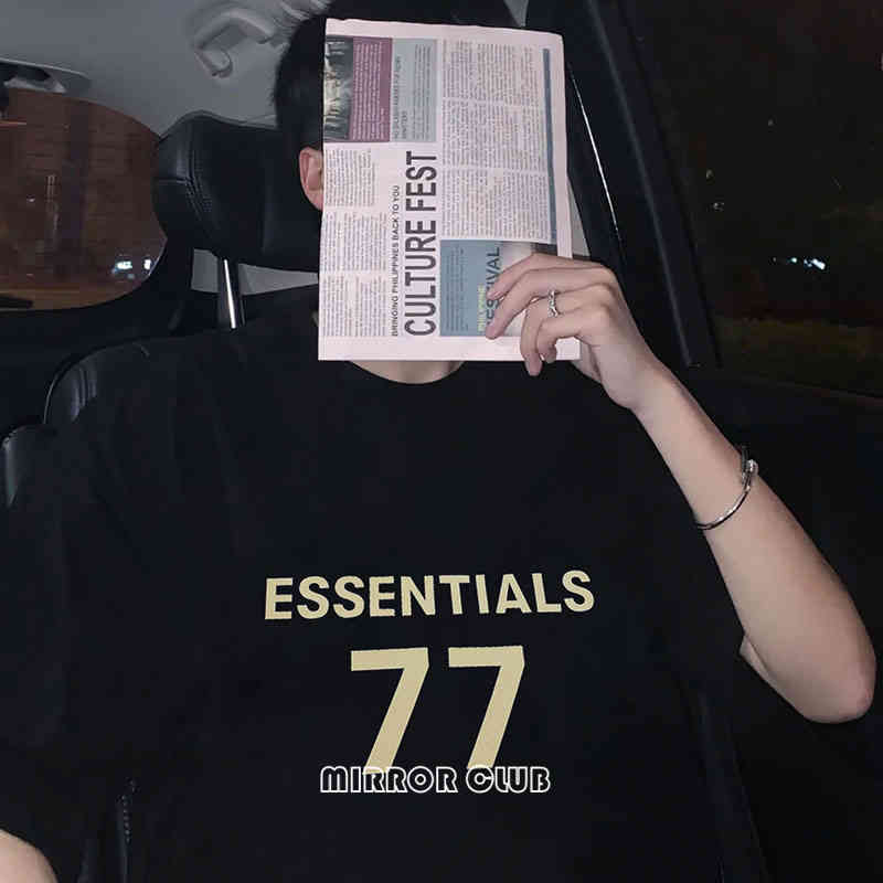 

Designer Summer 2023 Cotton t Shirt Fear of Goddess FogEssentilass Season 8 Multi Thread Flocking Printed Digital 77 Short Sleeve t Shirt YQP8, Black6