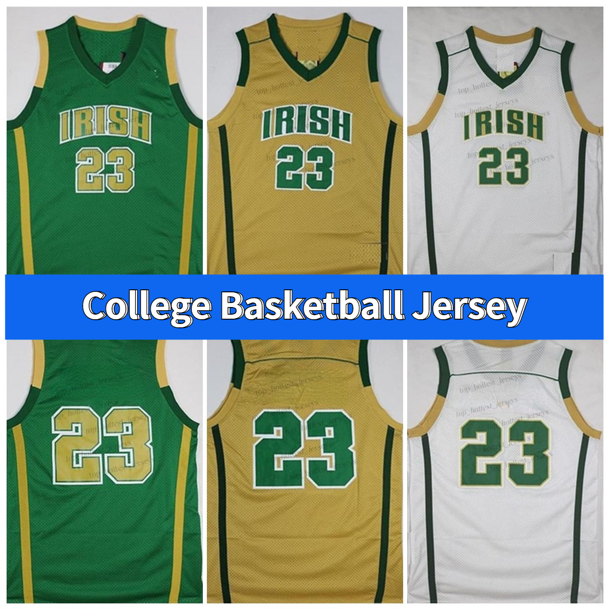 

NCAA St. High Mary School Irish Basketball Jersey James College King Shirts Vincent Lbj #23 Mens Stitched Jerseys, Gold