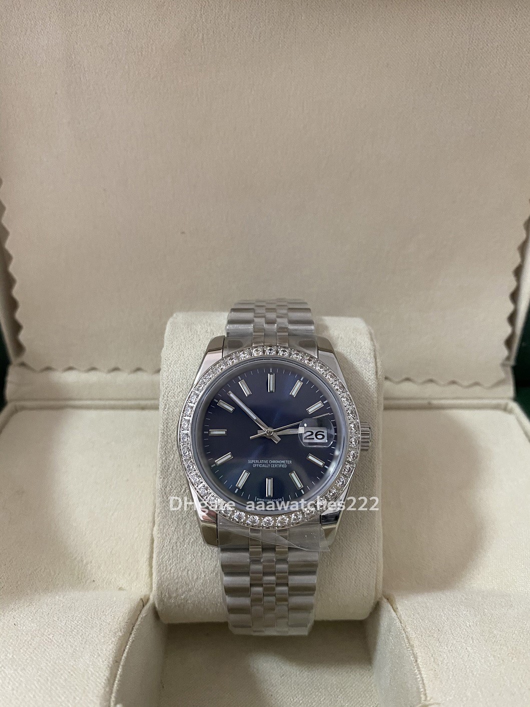 

lady Vintage Datejust 36MM Watch Automatic Mechanical U1 Diamond Woman blue steel Classic fluted sapphire Mens Movement Watches gold reloj lujo Rol Wristwatch, Carton