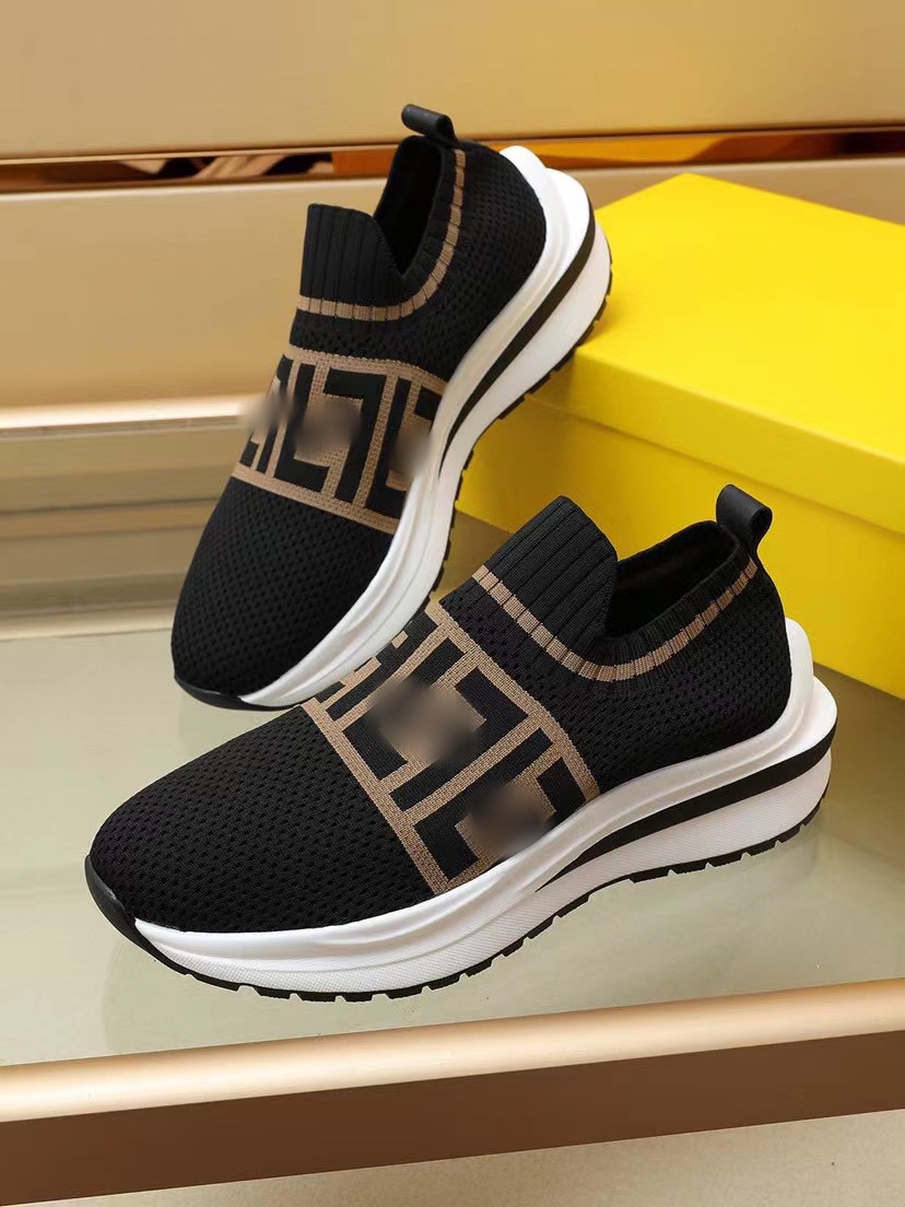 

2022 casual men designer shoes slip on letter printed Luxury black fashion Mens sneakers high quality trainers with box, White orange