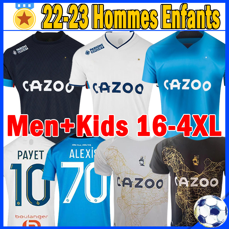 

XXXL 4XL 22 23 Marseilles soccer jerseys 2022 2023 ALEXIS OM MILIK fans player maillot foot CUISANCE THAUVIN BENEDETTO KAMARA men kid kit football shirt top uniforms, 22-23 home kids kits