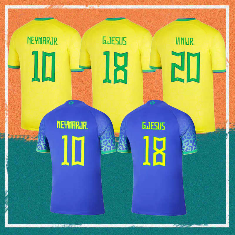

Brazils VINI JR. Soccer Jersey brasil 2022 World Cup 22/23 CASEMIRO NEYMAR J R G.JESUS P.COUTINHO Shirt Away L.PAQUETA T.SILVA PELE national team, Home