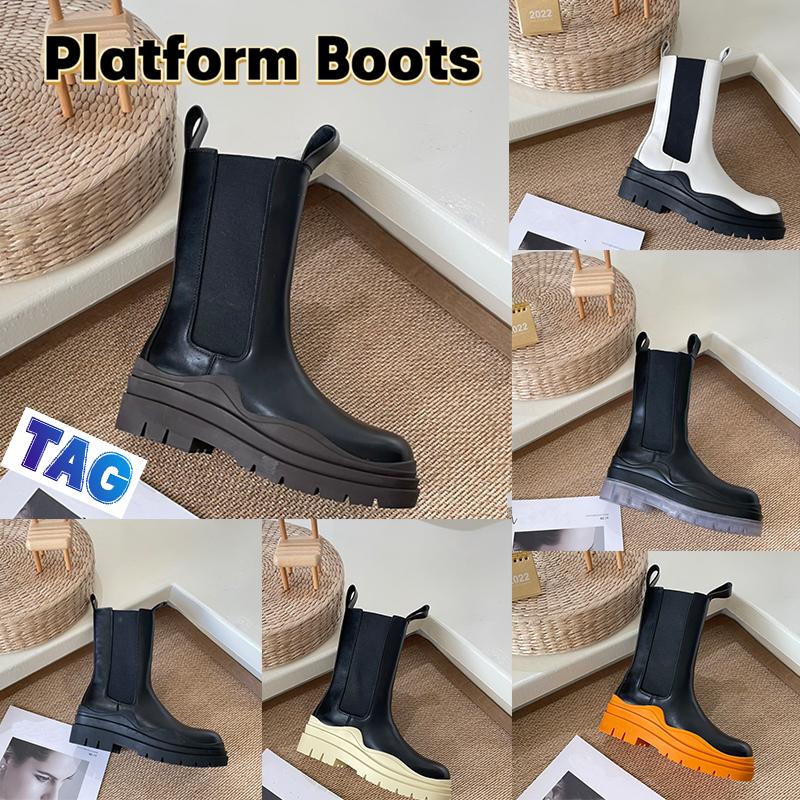 

Platform Half Boots Venetas Tire Chelsea men women Boot shoes Triple Black seasalt Blue Grass acid turquoise ebony mens women Anti-slip Knee booties Leather shoe, No.17- shoes box