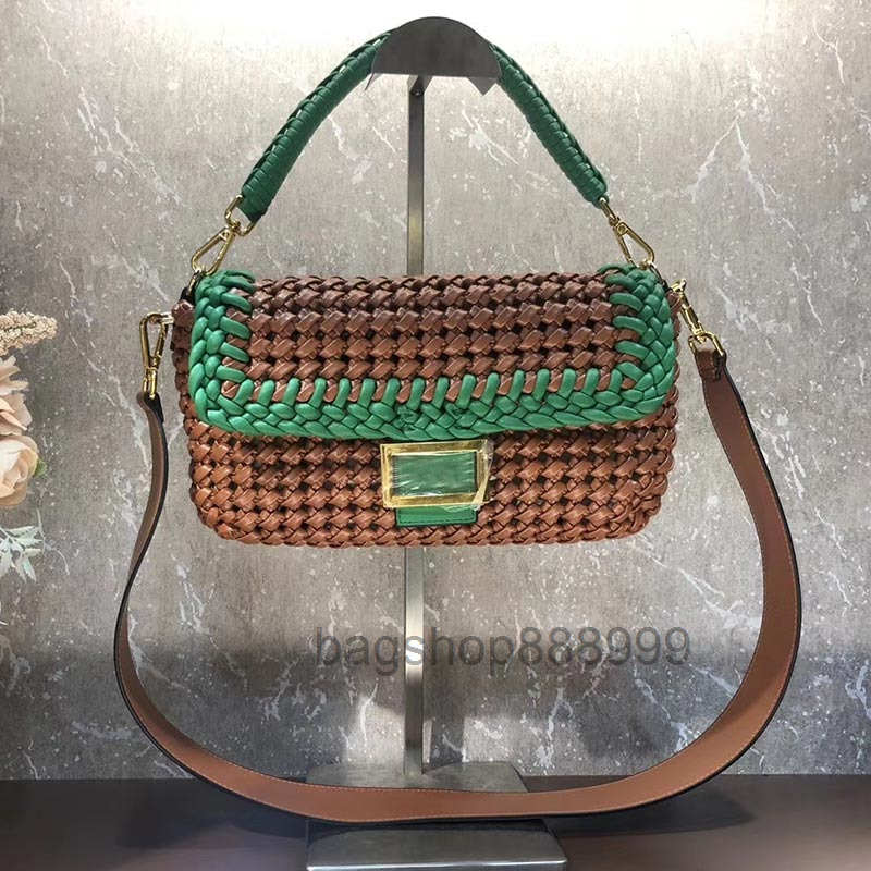 

Women Interwoven Medium Handbag Fashion Handle Or Shoulder Strap Bags Quality Lady Crossbody Handbags Crochet Purse 2022 quality, Black