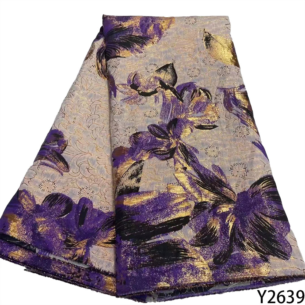 

Brocade Fabric Damask Jacquard 2022 Latest Soft Embroidery Nigerian French Lace Fabric For Wedding Dress Y2639