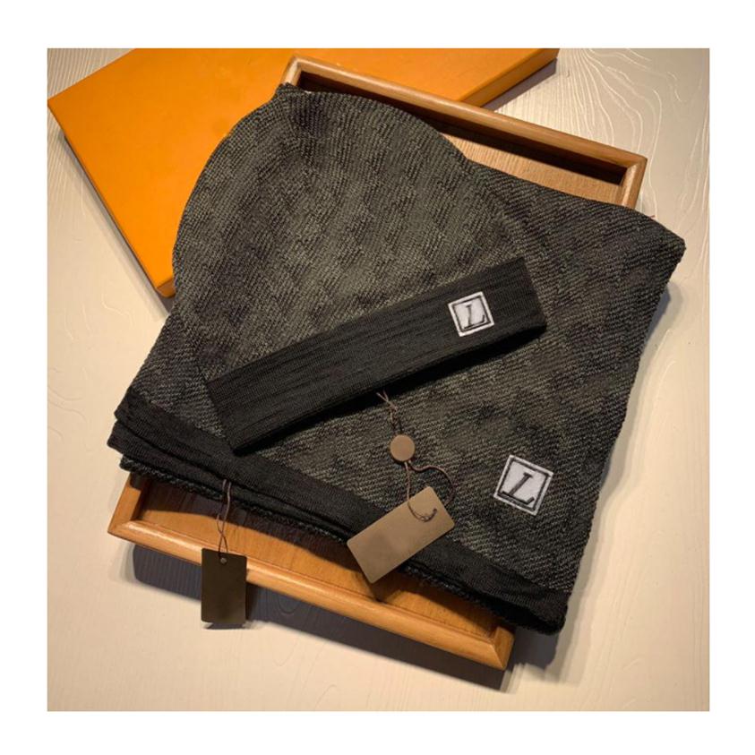 

2022 Autumn Designer Pashmina Women mens knitted Scarf Hat Set Winter Warm Hats and scarves Beanie Hat for men With BOX2930