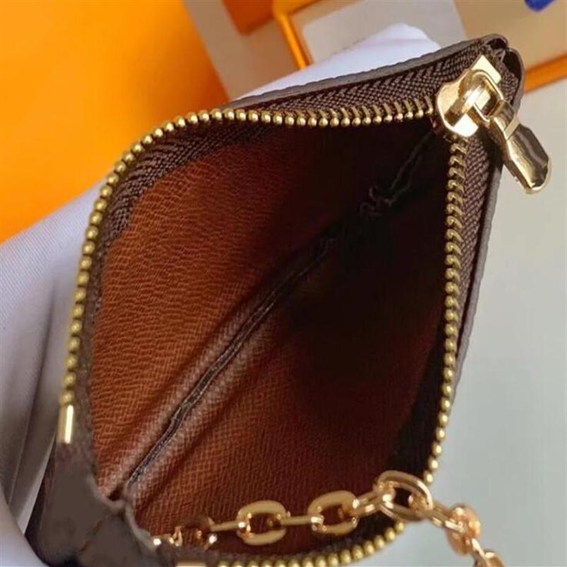 

Luxury Designer key chain pouch Men Women Keychains Accessories Mini purse Lover Keychains Zip pocket Fashion Small leather bags261S