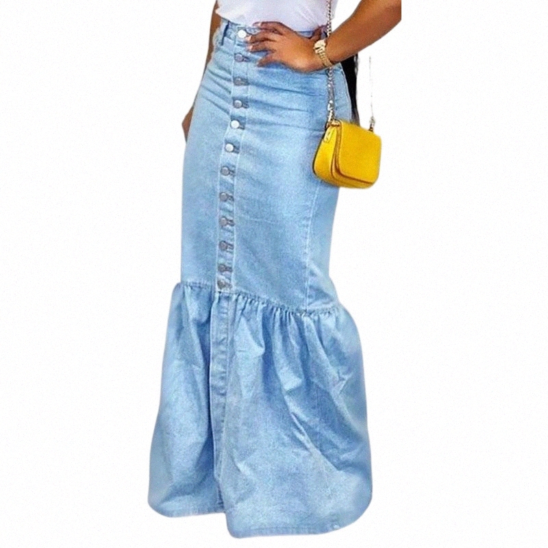 Skirts skirts Women's Fishtail Skirt Denim Light Color Casual Party Dresses For Women Spring And Autumn Long Clothe Jean FloorSkirts k79f#-image-801389804