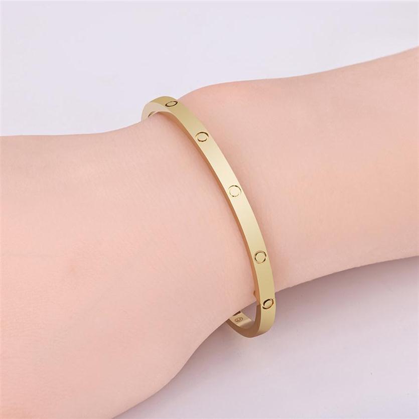

Classic Small Model Slim Cuff Love Bracelets & Bangles for Women Men 316L Titanium Steel Designer Jewelry With Key Screwdriver Ins284h268C