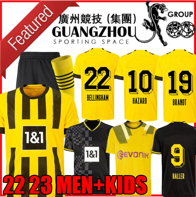 22 23 DORTMUND SOCCER JERSEY 2022 2023 HALLER REU BORUSSIA FOOTBALL Shirts Reyna Hummels Brandt Bellingham Maillot de Foot Men Kid Kit