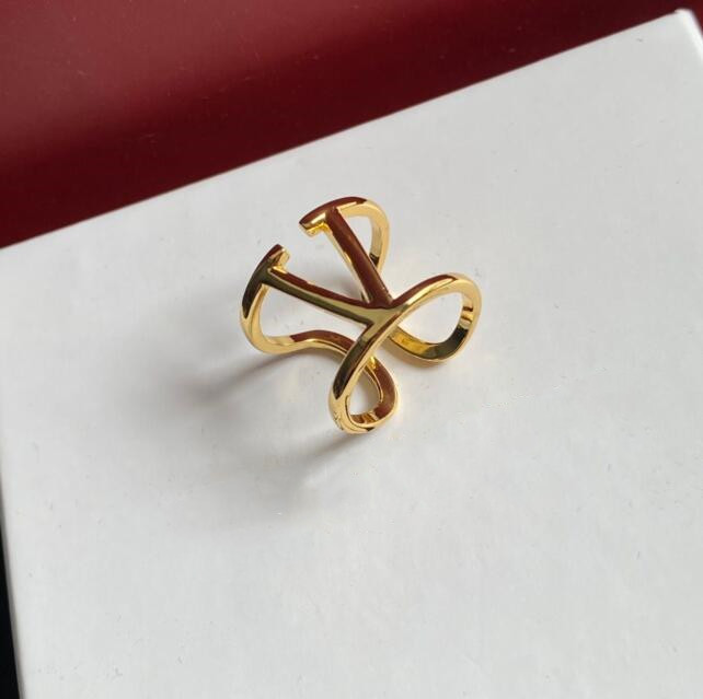 Mode 18K Or Bijoux Femmes Anneaux De Luxe Lady diamant bague de mariage VLOGO accessoires de mariée Bons cadeaux Designer Bijoux Bague