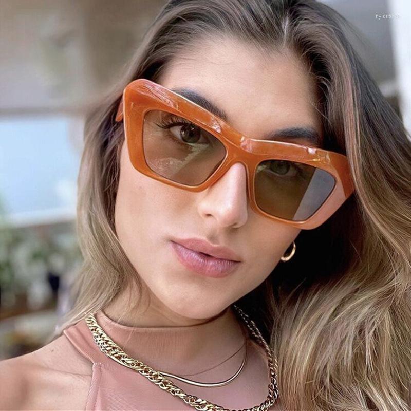 

Sunglasses Orange Cat Eye Women 2022 Design Unisex Driving UV400 Sun Glasses