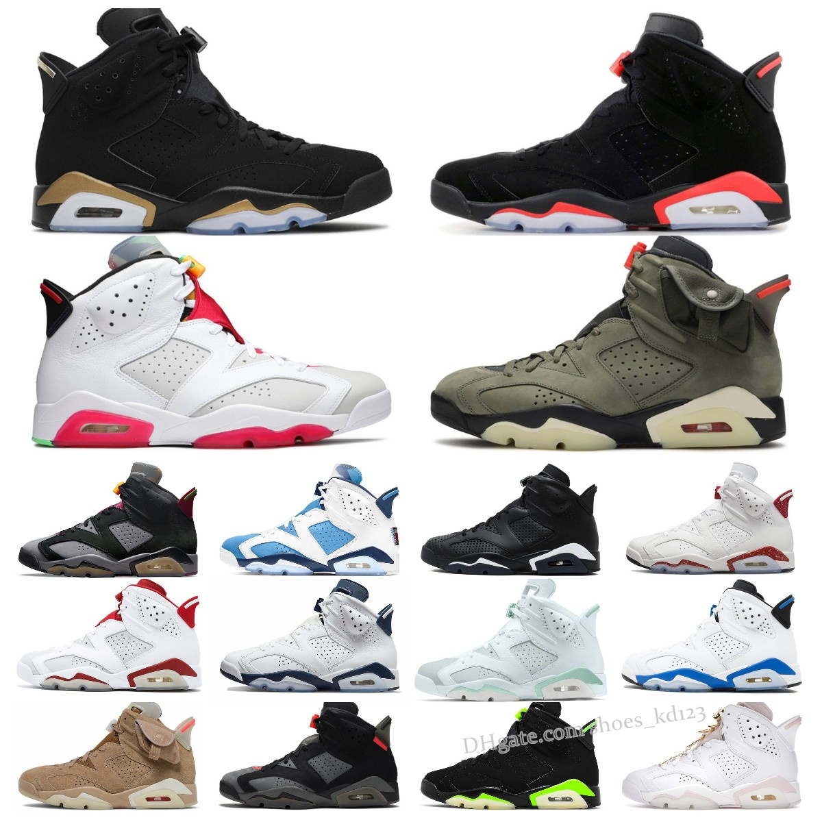 

Basketball Shoes Mens Sports Sneakers White Midnight Navy British Khaki Olive Black Cat Bordeaux Bred Tinker Men Women 6S Jumpman 6 Retro Red Oreo Unc lnfrared, 6012