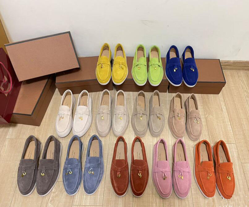 

Luxurys Brand Loro Women's Casual Shoes Flat Bottom Men And Women Shoe Genuine Leather Round Toe Muller Sandals Lady Loafers Women Slippers, 12