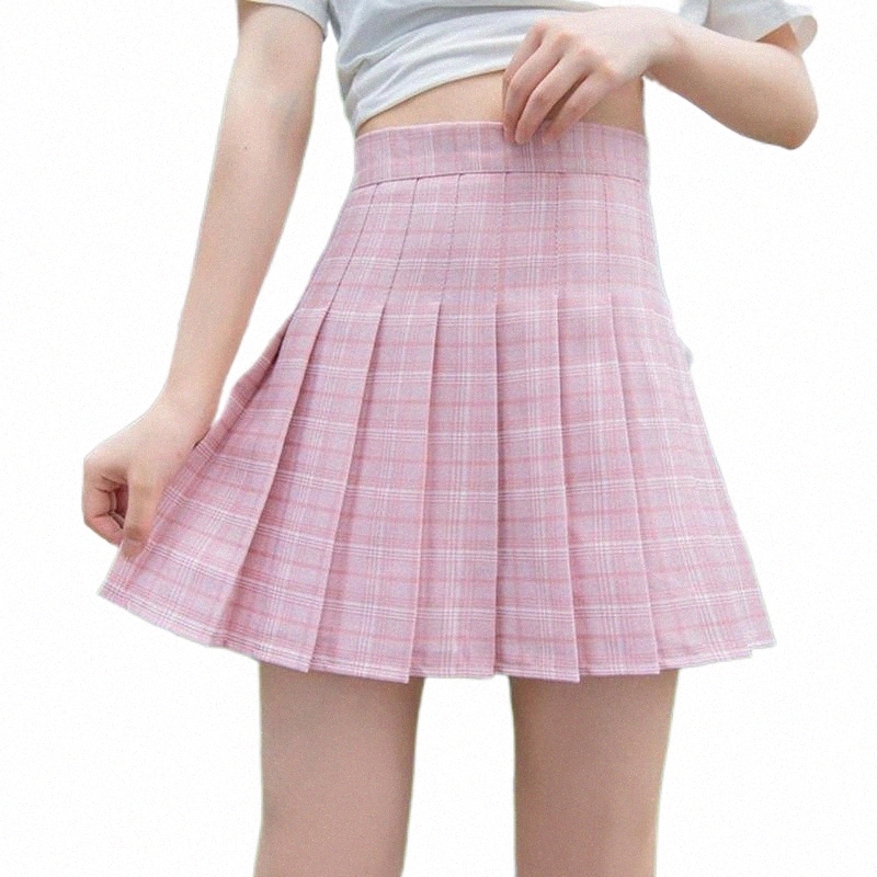 Skirts skirts Candy Colour Women Skirt High Waist Preppy Style Pleated Solid Color Korean Fashion Line For Cute Sweet q6fy#-image-801407971