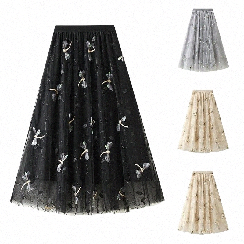 Skirts skirts Formal Skirt And Blouse Women Elegant Lace Long Tulle High Elastic Waist A Line 3D Embroider Beach For MenSkirts N6oq#-image-801392169