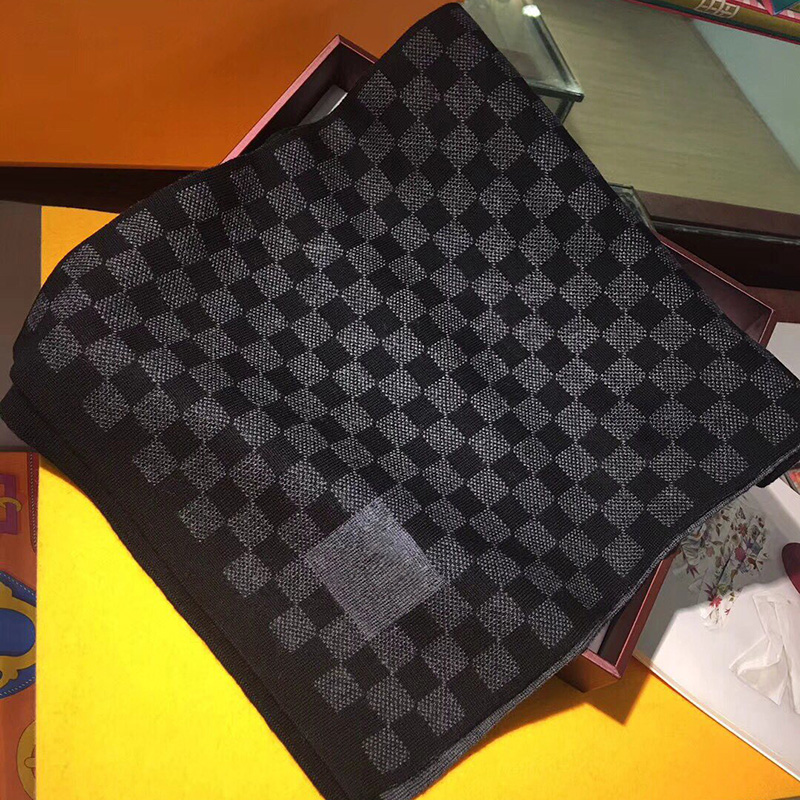 

Men Scarf New Autumn And Winter Color-blocking Plaid Women's Knitted scarves Warm Woolen Pashmina For Women