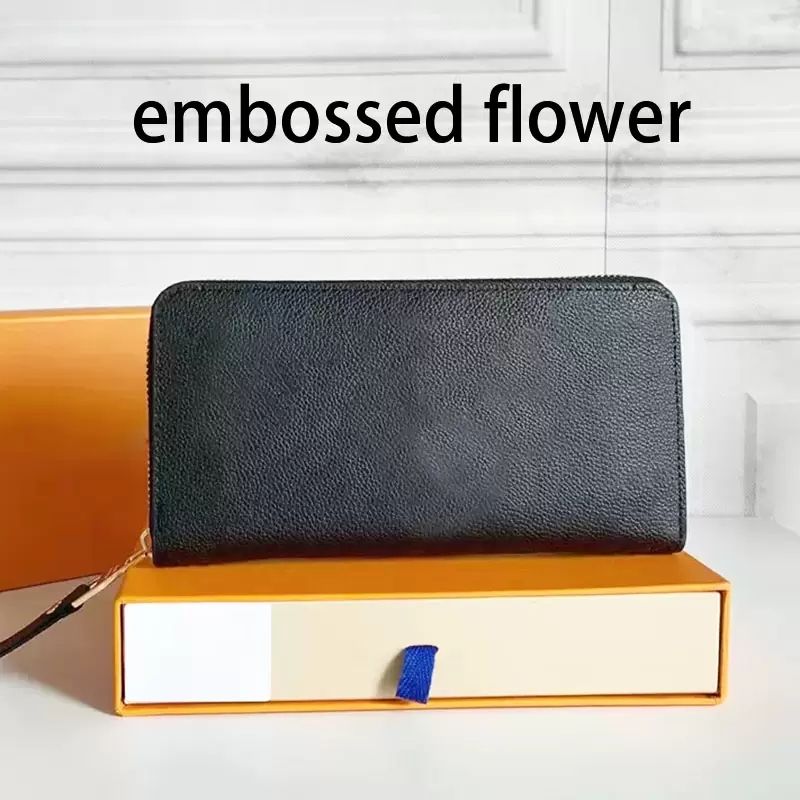 

Fashion Black empreinte women wallet clutch lady ladies long wallet pu leather single zipper wallets classical corn purse card holder With box card, Invoices are not sold separate