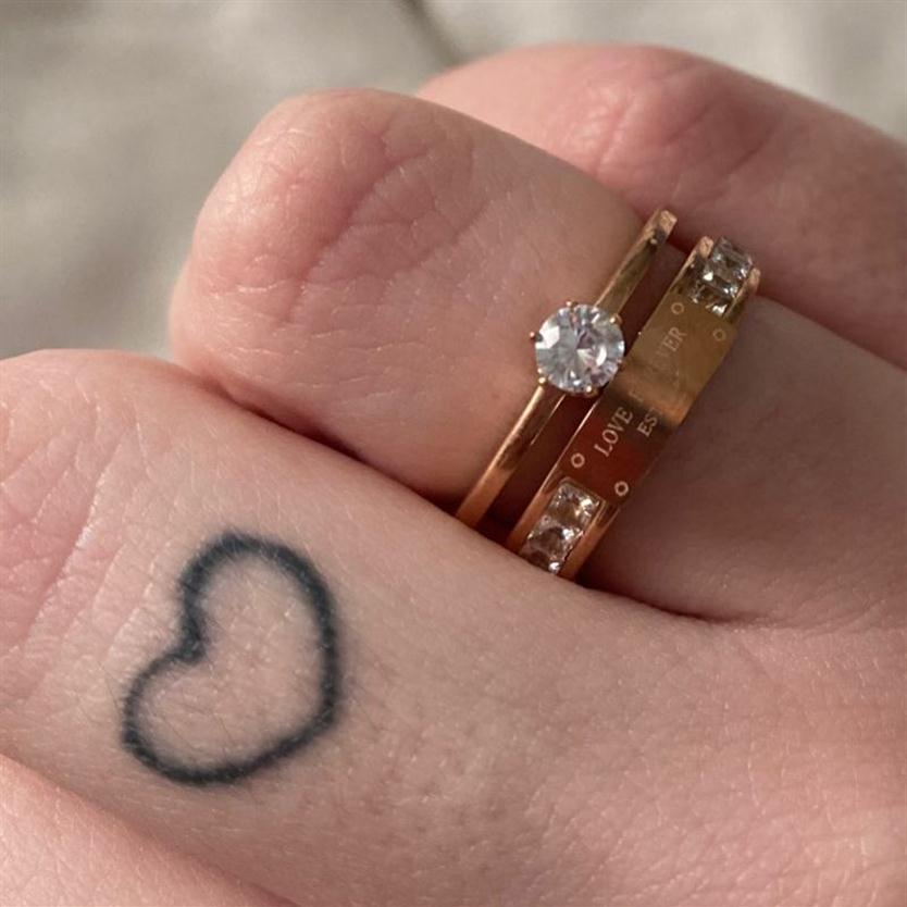 

With Stone Rose Gold Top Quality Extravagant Love Ring Double Stainless Steel Couple Rings Fashion Women Designer Jewelry Lady Party Gi2531