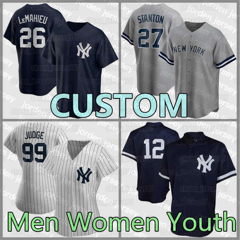 

NEW Baseball Jerseys 99 Aaron Judge New Custom York Jersey 26 DJ LeMahieu Yankee Baseball 45 Gerrit Cole 2 Derek Jeter Giancarlo Stanton Mar, Youth custom (yangji)