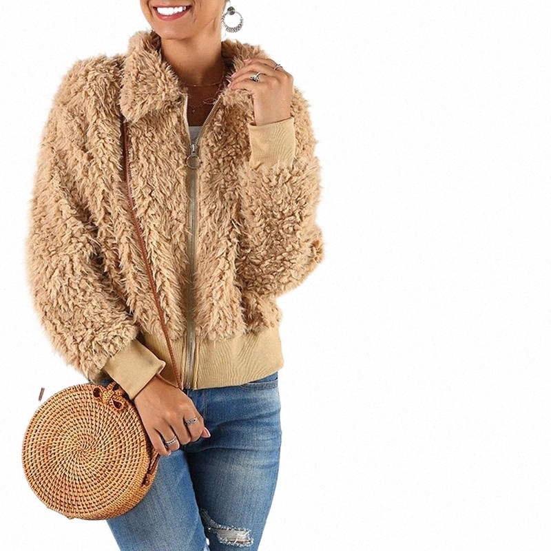 Women's Fur & Faux Fur women's Fur & Faux Fashion Women Plush Coat Winter Warm Solid Color Lapel Jacket Casual Outerwear Ladies Overcoa