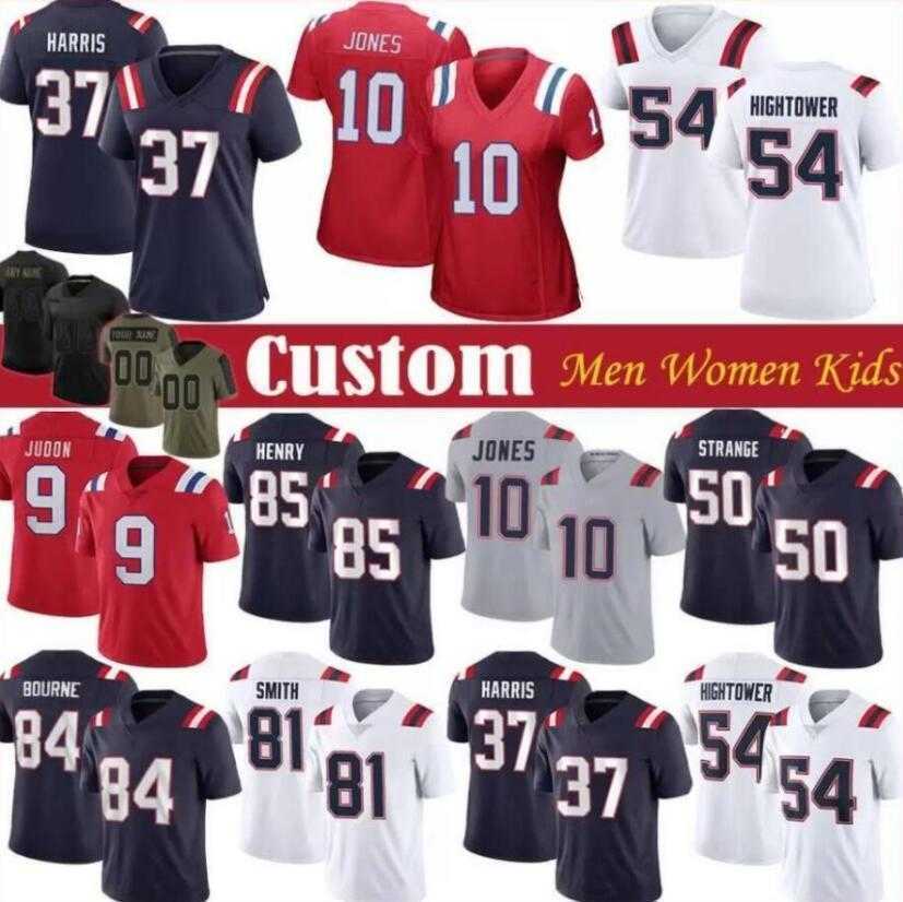 

Mac Jones Jersey New Englands''Patriots''Men Women Kids Matthew Judon James White Julian Edelman Devin McCourty team Randy Moss Cole Strange Football Jerseys