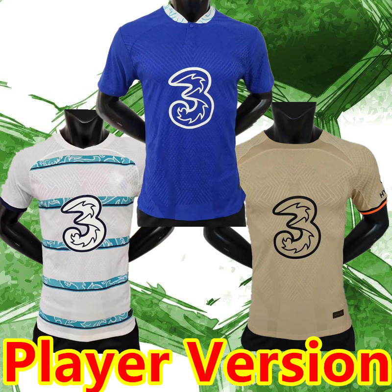 

Player Version 22 23 Soccer Jersey PULISIC MOUNT HAVERTZ STERLING JORGINHO 2022 2023 football shirt men kids set kits KOULIBALY KANTE uniform Mendy T. SILVA CUCURELLA, 22/23 away + patch