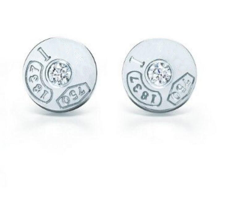 

New Style Stainless Steel Fashion T Ear Stud Jewelry Heart-Shaped Pendant tiffEarrings Lover Earrings For Women's Party Wedding Gifts