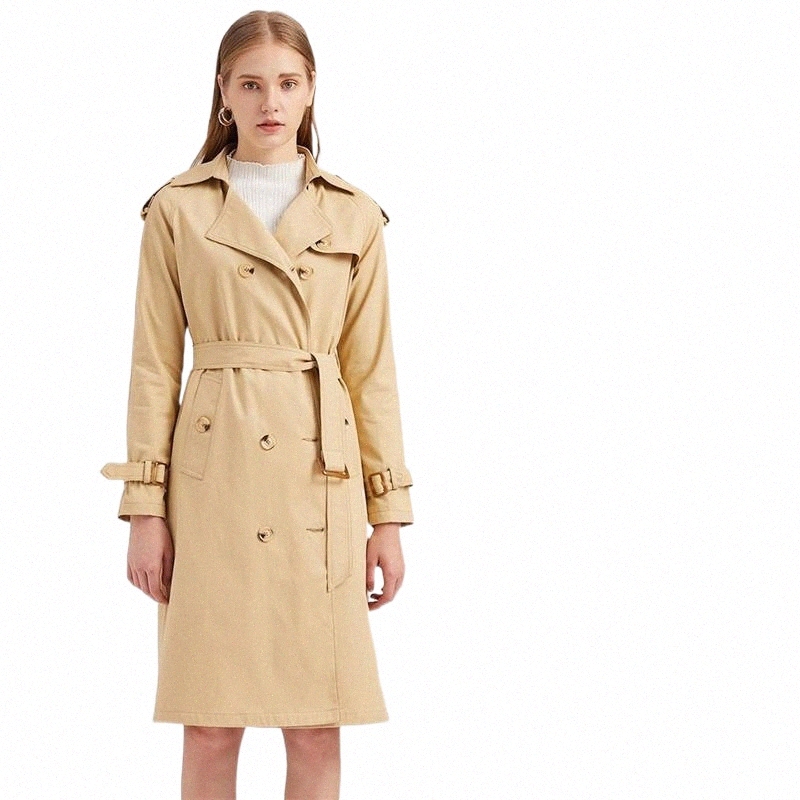Women's Trench Coats women's Trench Coats 2022 Fashion Long Coat Women Spring Autumn Belt Slim Double-Breasted Windbreaker Plus Size Kh-image-801414415
