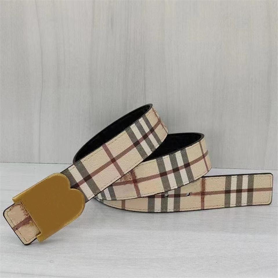 

Mens Designer Belt Luxury Womens Waist For Man Woman Fashion Casual Alloy smooth buckle Plaid Genuine Leather Belts 3 8 Width Brand App2788, As pic