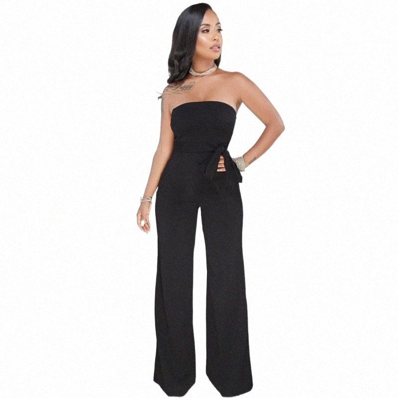 Women's Jumpsuits & Rompers elegant Print Jumpsuit Women Romper Strapless Playsuits Lace Up Oversized Clothing Women's Jumpsuits & Romp-image-801399119