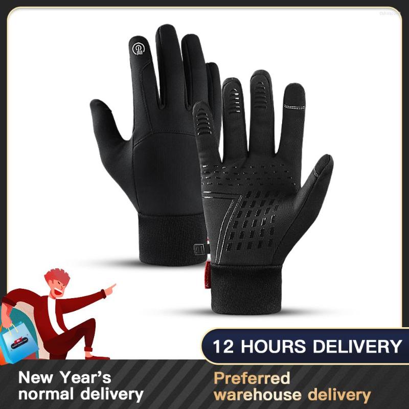 

Cycling Gloves Winter Men Bike Women Thermal Fleece Cold Wind Waterproof Touch Screen Bicycle Warm Outdoor Running Skiing Mitten, Bk new