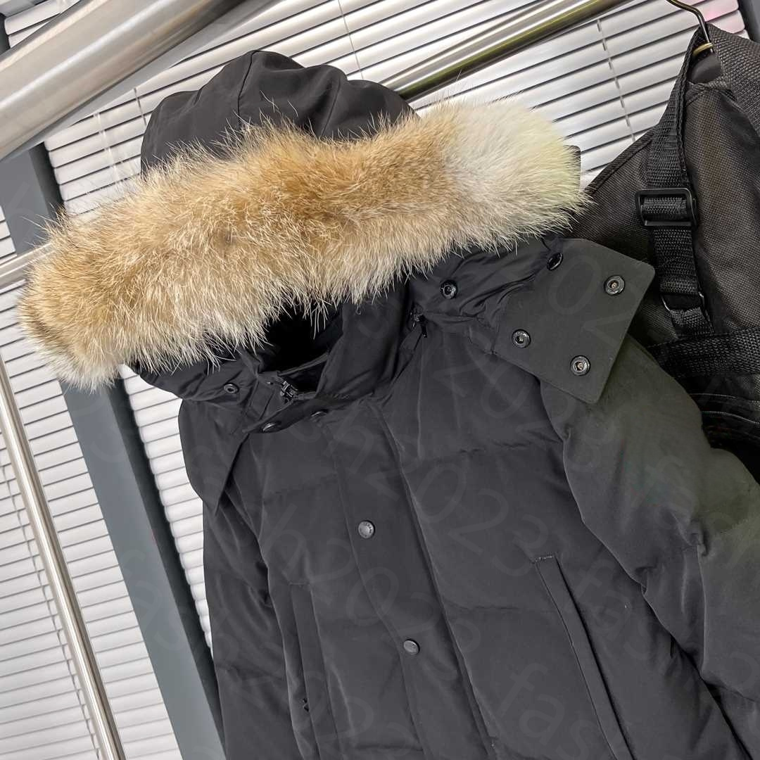 Vestes pour hommes Manteaux de créateurs Parka Tissu imperméable d'hiver pour hommes Fourrure de loup Wyndham Puffer Veste à capuche Fourrure Out