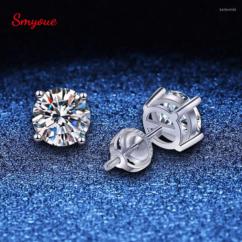 

Chains Smyoue White Gold Plated 1-4ct Moissanite Earring Studs For Women 4 Brilliant Lab Diamond Jewelry S925 Solid Silver