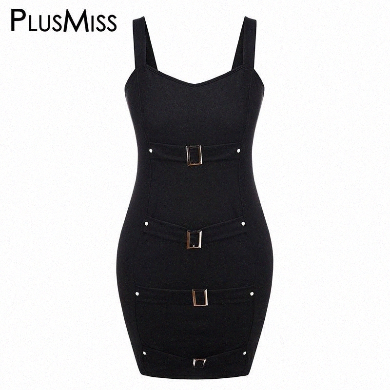 Robes d←contract←es PlusMiss Plus taille 5xl Sexe Sleevekess Bodycon Mini Robe courte Femmes Big Size Night Club Tank Party Robes Black XXXXL Y2H