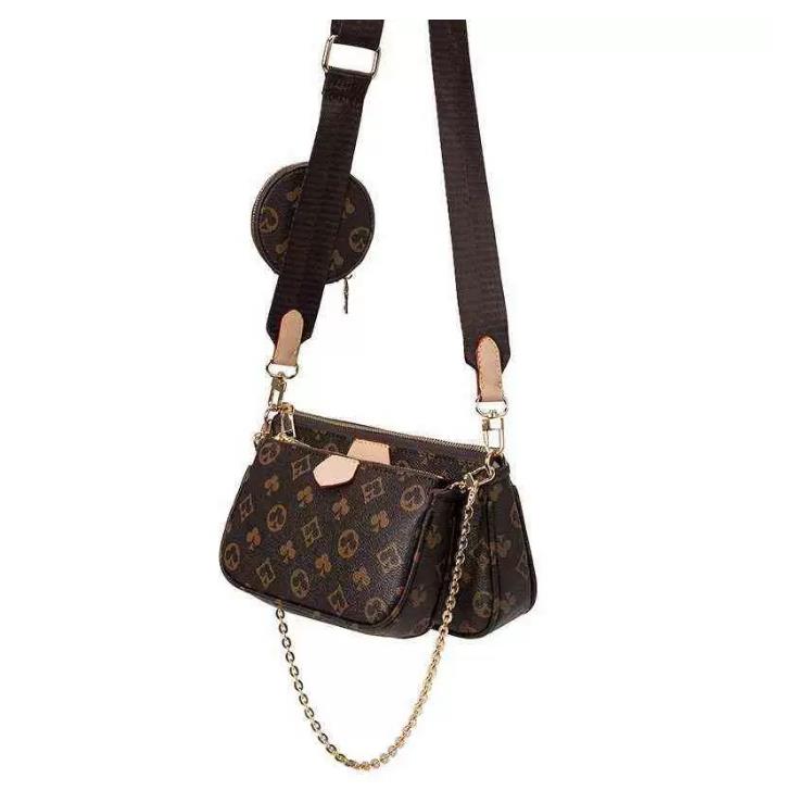 

Bag Parts & Accessories Famous Brand Designer 3-IN-1 Messenger Handbag Tote Leather Vintage Pattern Crossbody Purse New Shoulder Clutch Tote