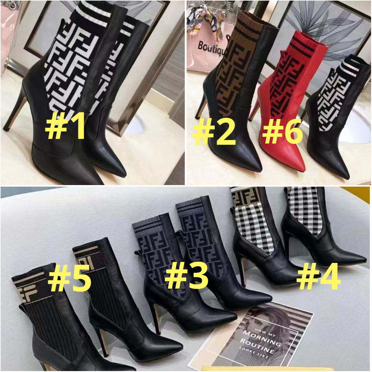 Designer Bottes Silhouette Cheville Botte Noir bottillons martin Stretch Chaussette À Talons Hauts Et Baskets Plates Hiver Femmes Chaussures cowg