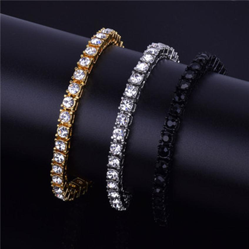 

Noter Tennis Bracelets Men Boys Micro Crystal Braslet Male Hand Jewelry Charm Gold SilverColor Chain Link Braclet Armband15435563294G