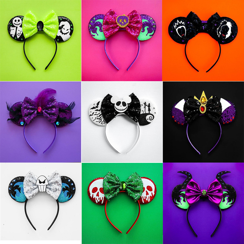

Hair Accessories Halloween Mouse Ears Headband Girls Sequins Party Festival Cosplay band Kids 220909