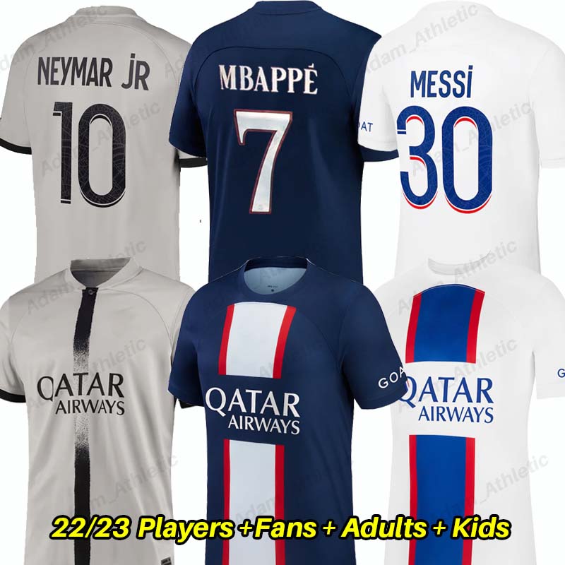 

Maillot Paris Mbappe Neymar Jerseys 22 23 Messis Sergio Ramos Football Shirts Player Version Men Kids Kit Hakimi L.paredes Marquinhos Verratti Jersey, 22-23 away player version