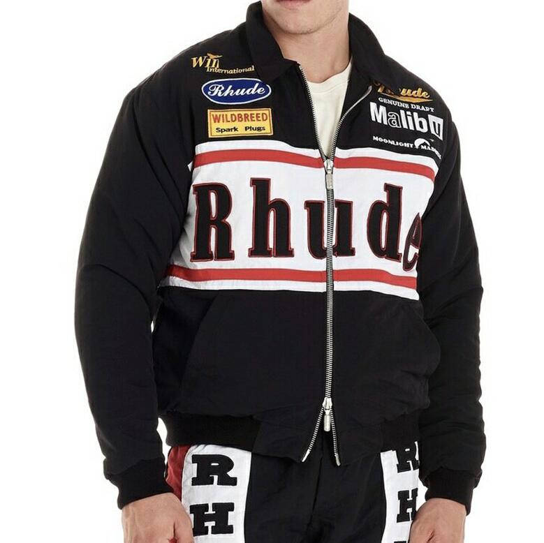 

Coats Autumn Winter Embroidered Lapel Zip Jacket Men Women 1 Fashion Casual Black Red Windbreaker