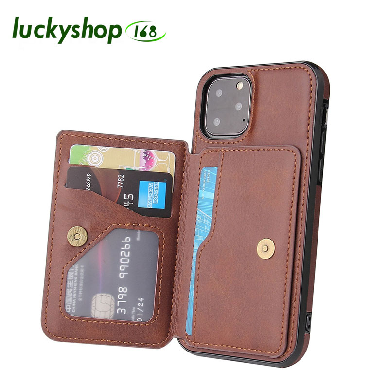 

For Iphone Mobile Phone Cases Magnetic Wallet Card Slot Leather Ipohne14 Back Card Bag Cover 14 13 12 11 Pro Max Xr Xs 8 7 Plus, Black