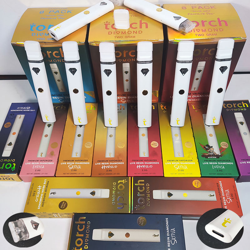 

torch diamond disposable vape pen bar empty disposables vapes atomizers e cigarette with packaging pod tank ceramic coil 2.0ml 2.0g cartridges cartridge carts