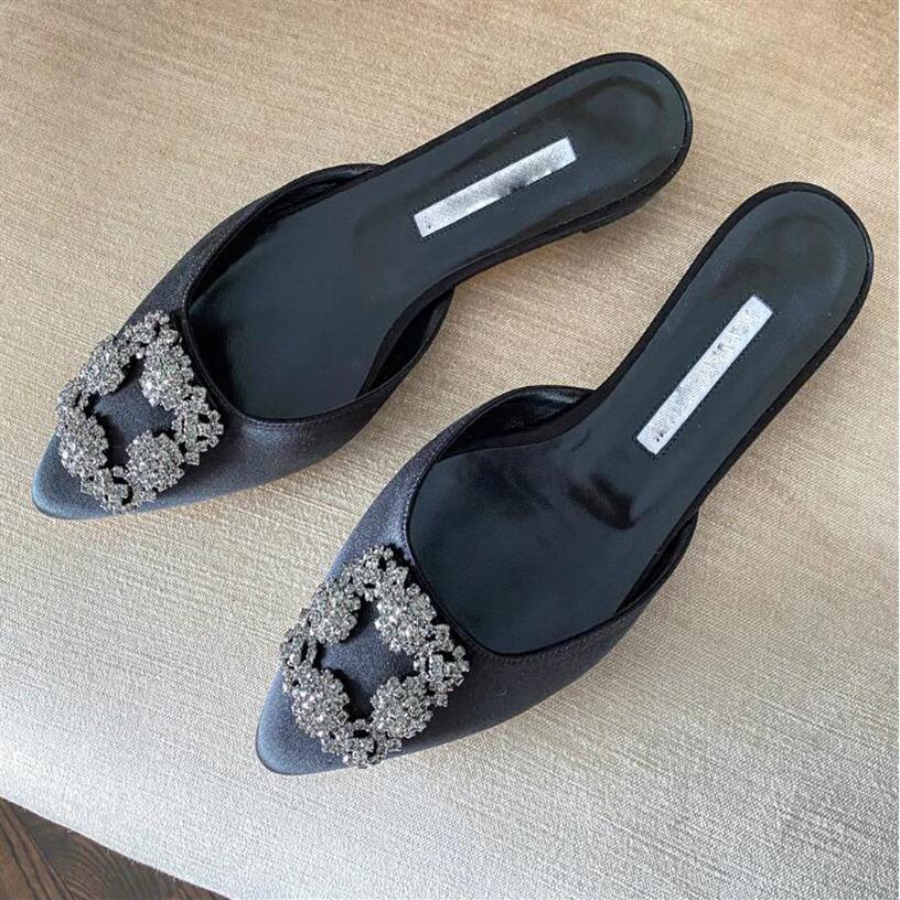 

Women brand pumps luxury dress manolos blahniks shoes sandal Hangisi embellished satin pump lady's wedding party gift with box3265