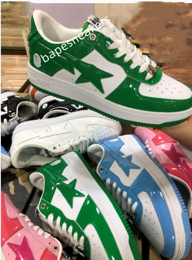 

Sneakers Sports Trainers Bapesta Shoe Grey Orange Black White Pastel Pink Skate Low Luxury Designer Mens Women Bapestas Baped Sk8 Sta, R111