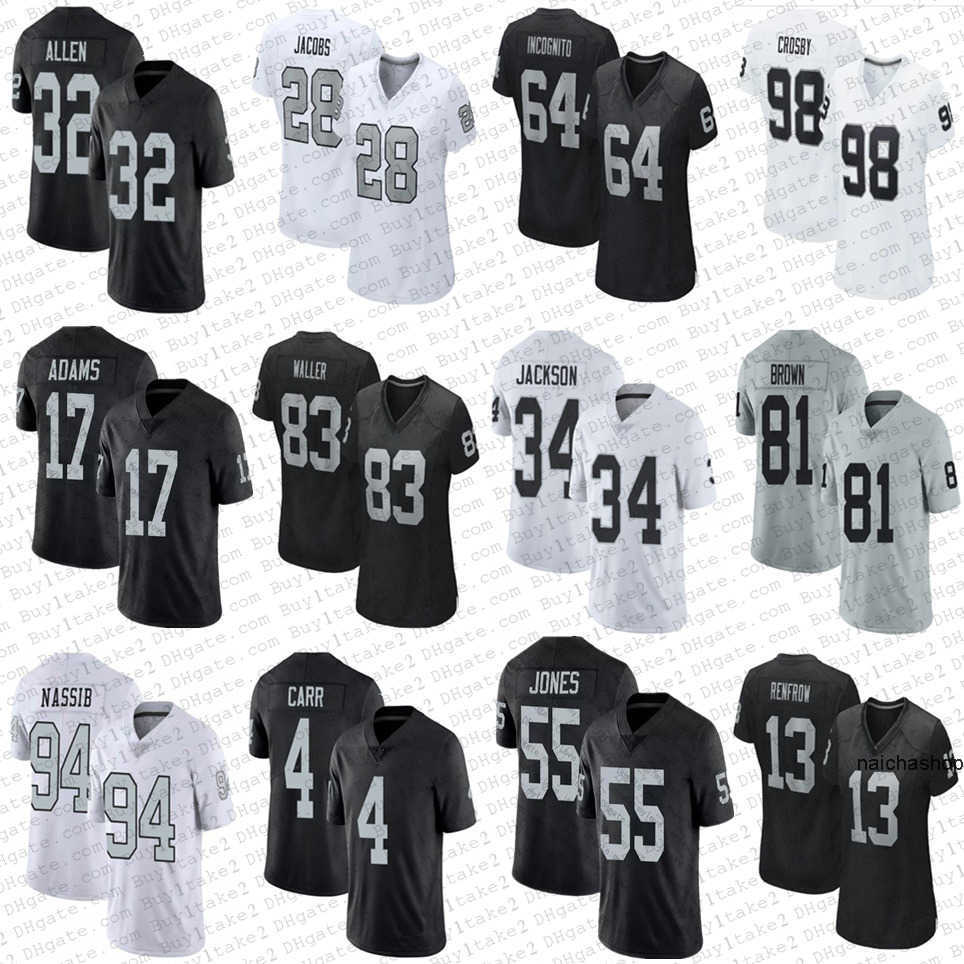 

Jersey 83 Darren Waller 17 Davante Adams Oakland''Raiders''Football Jerseys Derek Carr Bo Jackson Chandler Jones Woodson''nfl''Jersey, Women
