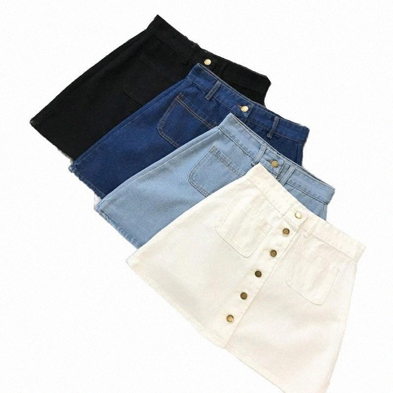 Skirts skirts Button Off Double Pockets Harajuku Sexy Y2K Falda 2022 Spring Summer TRF Womens ALine Jeans Short Denim Mini SkirtSkirts t2FL#