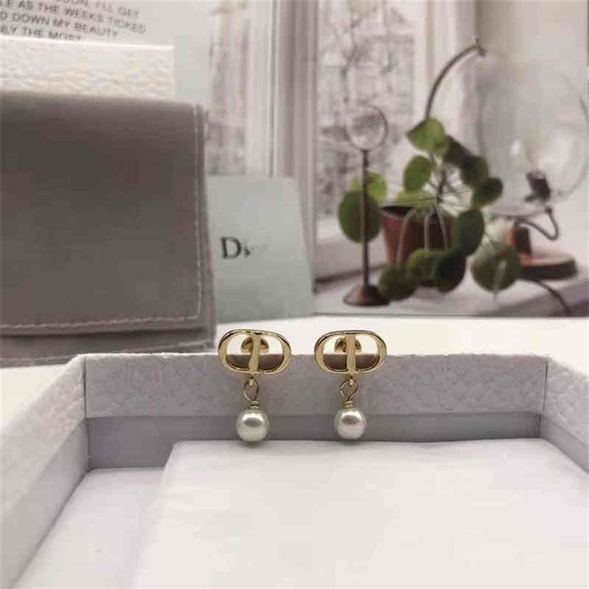 

72% OFF designer jewelry D di high version tassel Pearl Earrings women's fashion simple hollow out earrings208w
