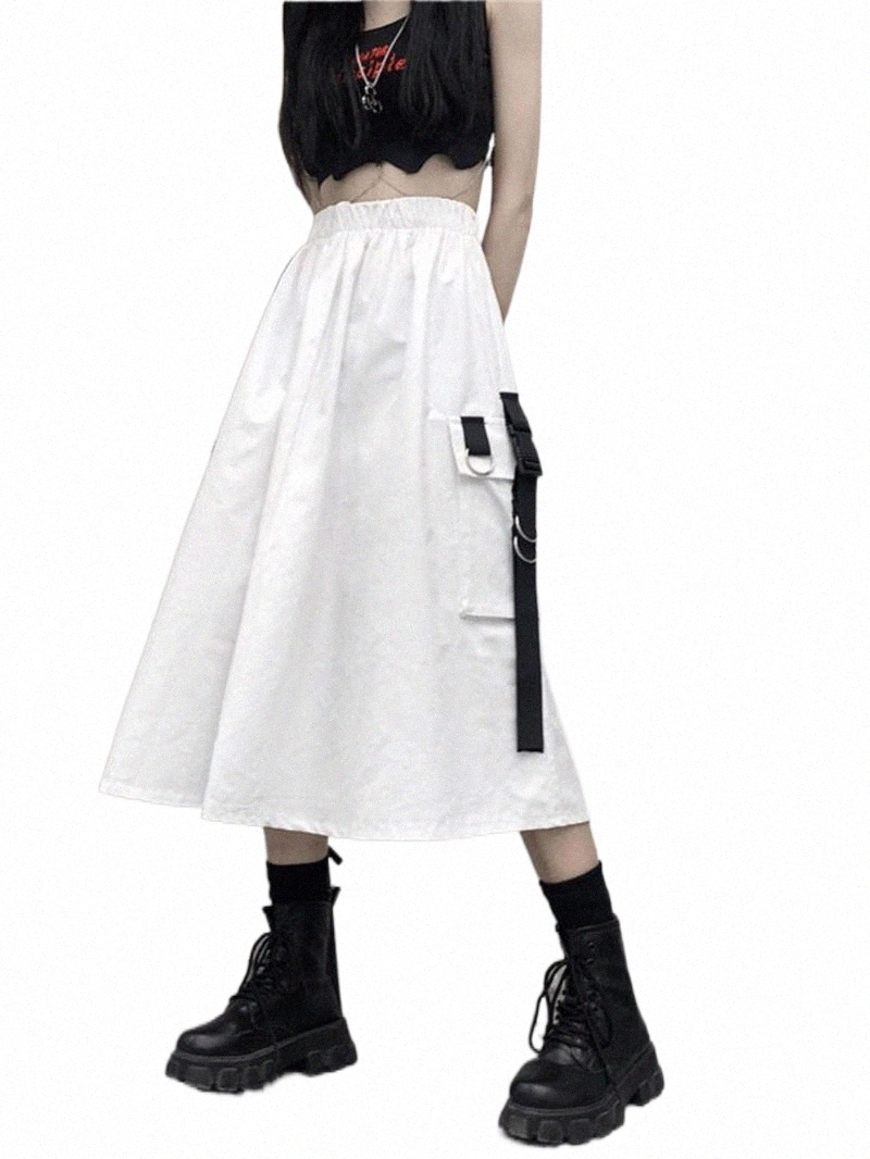 Skirts skirts Cyber Punk Cargo Gothic Black Techwear Women Harajuku Pocket High Waist Long Skirt Summer Y2K Mall Goth Grunge StreetwearSkirts O9S-image-801391264