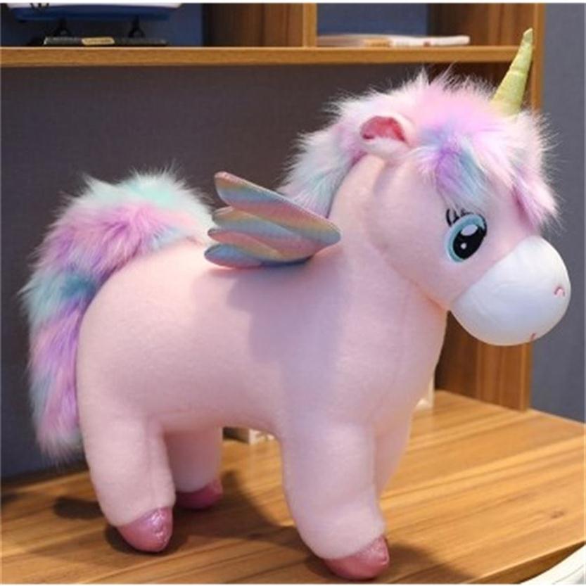 

Fantastic Rainbow Unicorns Plush toy Giant Unicorn Toy Stuffed Animals Doll Fluffy Hair Horse Toys for Children Girls Xmas Gift Y1232K305w, White